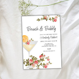 Convites Summer Floral Brunch Borracha Chá de fraldas de Ch