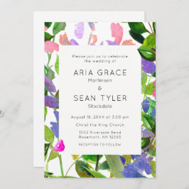 Convites Summer Floral Watercolor Wedding