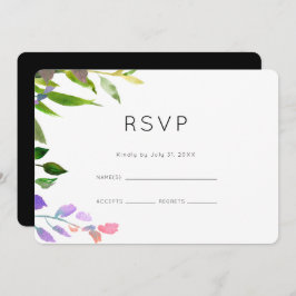 Convites Summer Floral Watercolor Weding RSVP