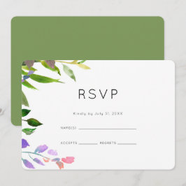 Convites Summer Floral Watercolor Weding RSVP