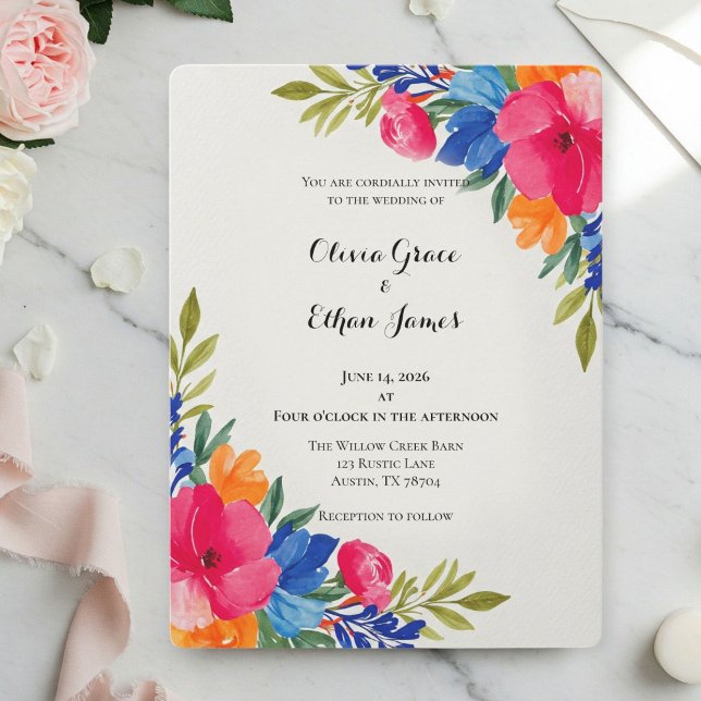 Convites Summer Floral Wedding Invitations - Floral Design (Criador carregado)