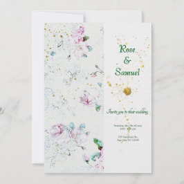 Convites Summer Flowers Watercolor Paper Textured Wedding I