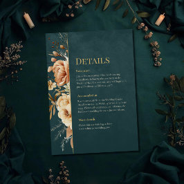 Convites Summer Forest Witch Teal Wedding Details Card