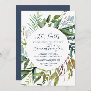 Convites Summer Greenery Diamond Wreath Party