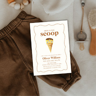 Convites Summer Here's The Scoop Sorvete Chá de fraldas