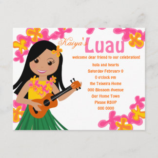 Convites Summer Hula Ukulele