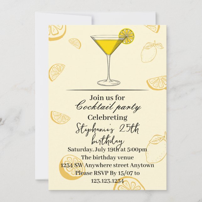 Convites Summer Lemon Festa de aniversário Invite (Frente)