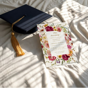 Convites Summer Meadow Floral Photo Festa de formatura Invi