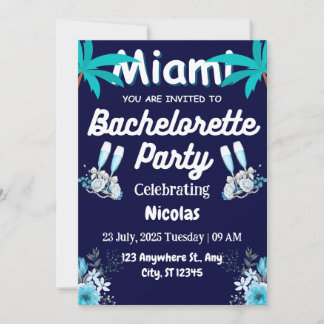 Convites Summer Miami Weekend Beach Bachelorette Party