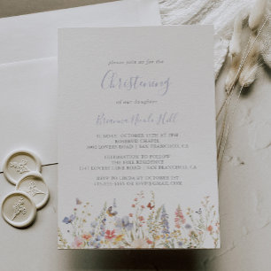 Convites Summer Multicolor Wildflower Christening