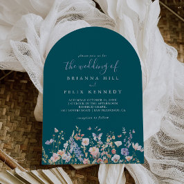 Convites Summer Multicolor Wildflower Verde O Casamento De