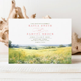 Convites Summer Nature Meadow e Wildflower Wedding Invit
