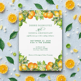 Convites Summer Orange Citrus Fruit Wedding Invitation