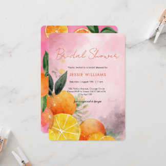Convites Summer Oranges Bridal Shower invitation