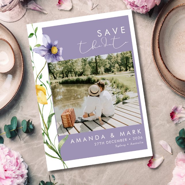 Convites Summer Romantic Floral Meadow Na moda Wedding (Criador carregado)