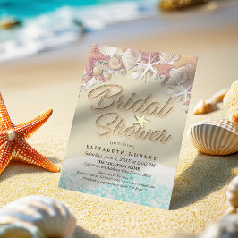 Convites Summer Sandy Beach Chá de panela Starfish