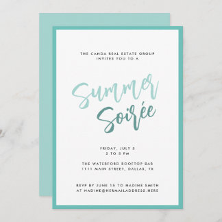 Convites Summer Soiree Modern Script Corporate Summer Party