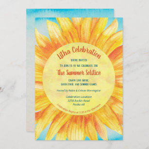 Convites Summer Solstice Sunflower Sun Wiccan Litha Party