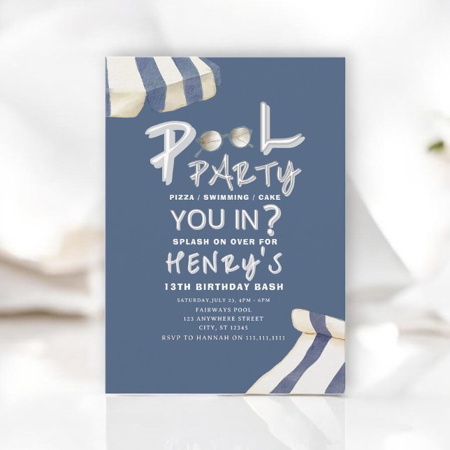 Convites Summer Splash Pool Party Invite (Criador carregado)