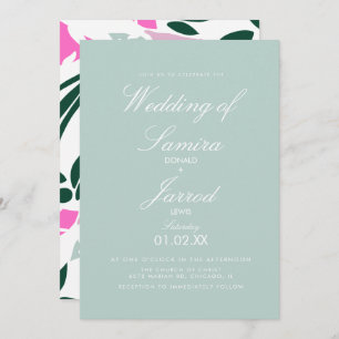 Convites Summer Spring Tropical Monstera Leaf Wedding