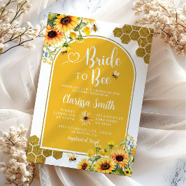 Convites Summer Sunflower Bride para Chá de panela de abelh