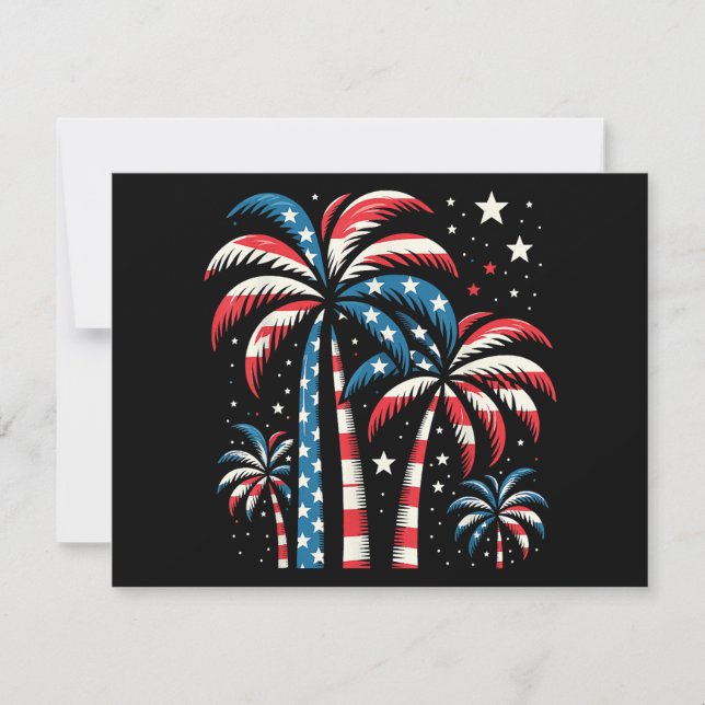 Convites Summer USA Flag 4 de julho (Frente)