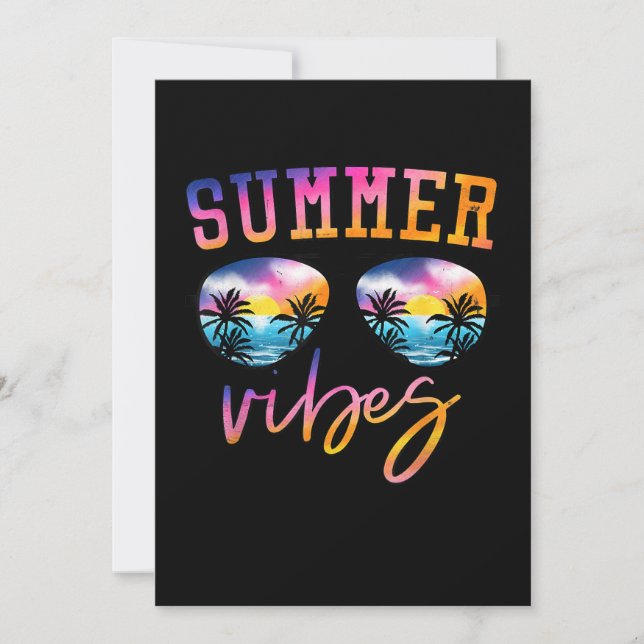 Convites Summer Viba Óculos De Sol Com Palma De Árvore Engr (Frente)