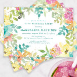 Convites Summer Watercolor Floral 60ª Festa de aniversário<br><div class="desc">Novo para o Verão de 2024. A cor da água floral de Verão moderna e colorida apresenta flores cor-de-rosa, azuis-turquesa, amarelas e laranja. Eles formam uma estrutura botânica, rústica e bófia em torno de seus detalhes de festa de aniversário. Um traço de brilho dourado adiciona brilho e um talento feminino....</div>