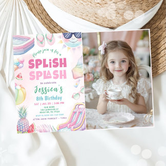 Convites Summer Waterslide Girl Birthday Party Photo