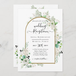 Convites Summer White Roses Emerald Sage Greenerding WEDDIN