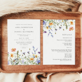 Convites Summer Wildflower Garden All-in-One Wedding