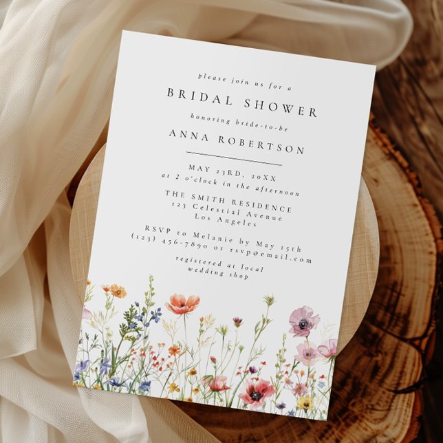 Convites Summer Wildflower Garden Bridal Shower Invitation (Criador carregado)