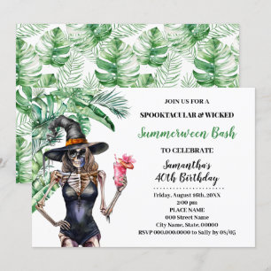 Convites SummerEntre Bruxas Piscina Bash Birthday