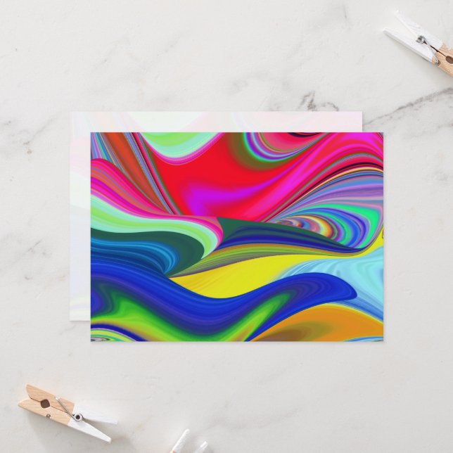 Convites Summerrainbow, Abstrato 3D Rainbowart (Frente/Verso In Situ)