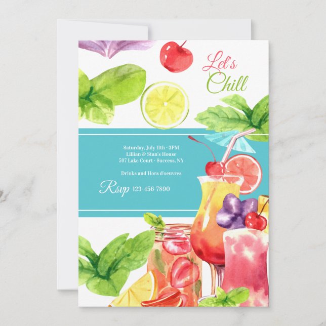 Convites Summertime de Chill de vamos (Frente)