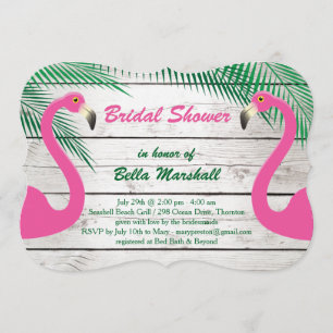 Convites Sun beijou o chá de panela do flamingo