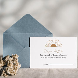 Convites Sun chá de fraldas Rustic Fralda Raffle