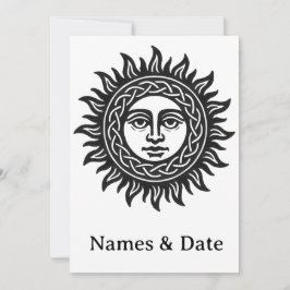 Convites Sun & Moon Mythic Invitation – Pagan, Celestial.