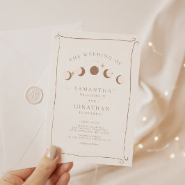 Convites Sun & Moon Whimsical Hand Desenhou Casamento Celes