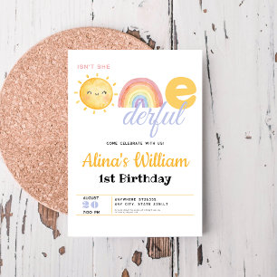 Convites Sun Rainbow Não é ela primeiro aniversario maravil