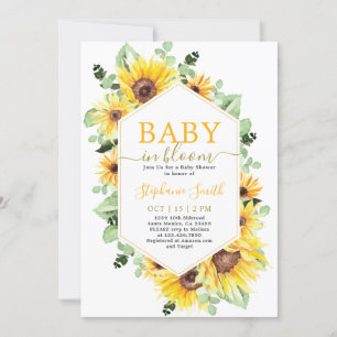Convites Sunflower Baby in Bloom Invitation