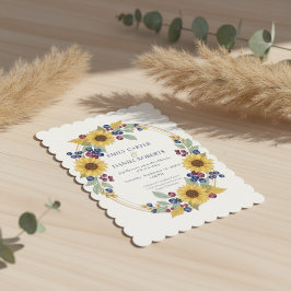 Convites Sunflower Botanical Wedding Invitation