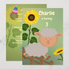 Convites Sunflower Charlie Birthday