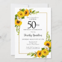 Sunflower Daisy 50th Birthday Surprise Party