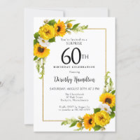 Sunflower Daisy 60th Birthday Surprise Party