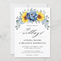 Sunflower Dusty Blue Slate Peony Casamento Floral
