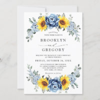 Sunflower Dusty Blue Slate Peony Casamento Floral