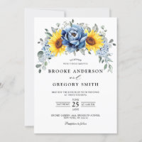 Sunflower Dusty Blue Slate Peony Casamento Floral