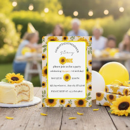 Convites Sunflower First Birthday Invitation Our Little Sun