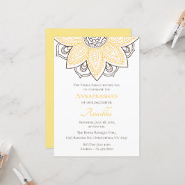 Convites Sunflower Mandala Amarelo | Annaprashan